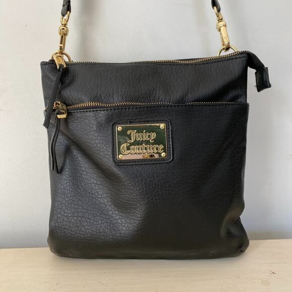 Juicy Couture Womens Cross Body Bag Purse Black Faux Leather Classic Everyday - Picture 3 of 14